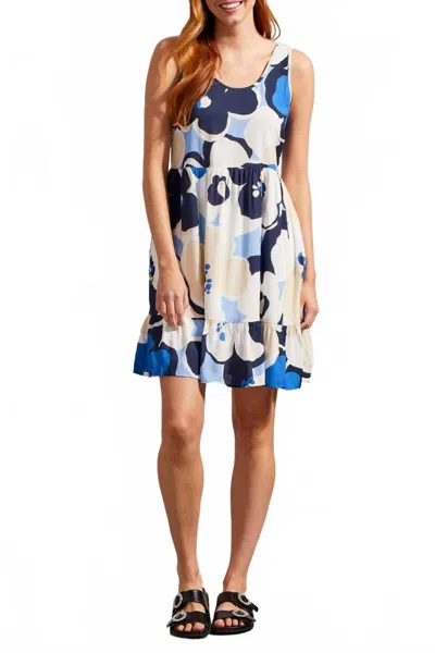 Tribal Ledora Tiered Dress In Picasso Blue In Multi