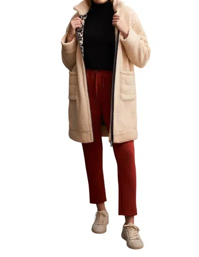 Tribal Light Sherpa Coat In Moonstone In Pink