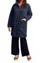 Tribal Lightweight Sherpa Coat In Night Sky In Blue