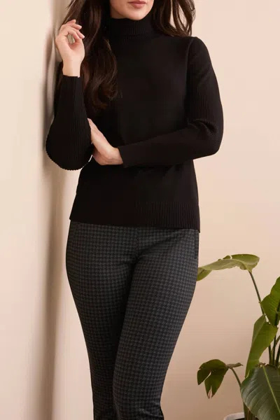 Tribal Lightweight Turtleneck Sweater In Black-0002