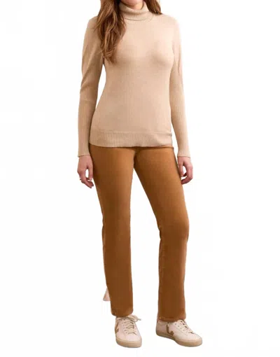 Tribal Lightweight Turtleneck Sweater In Heathered Latte In Multi