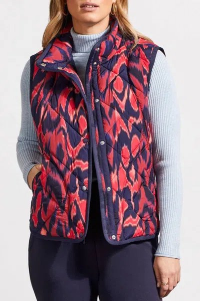 Tribal Line Puffer Vest In Night Sky In Multi