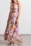 Tribal Lined Maxi Dress In Iris In Pink