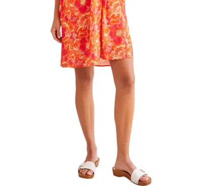 Tribal Lined Shortsleeve Dress In Raspberry In Multi