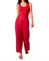 Tribal Linen Blend Pull-on Ankle Pants In Cherry Red In Red