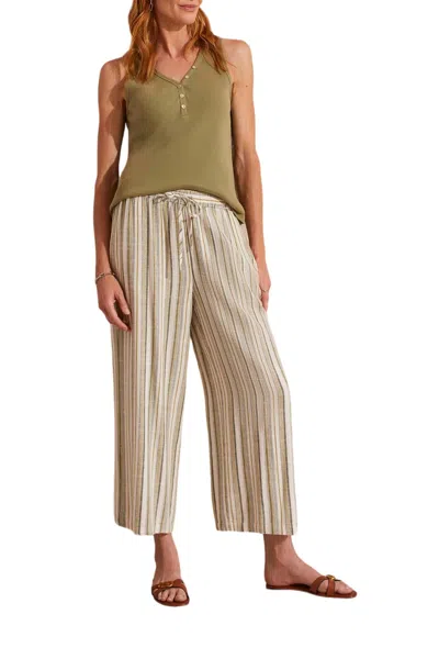 Tribal Linen Blend Flowy Pants In Cactus In Multi