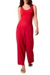 Tribal Linen Blend Pull-on Ankle Pants In Cherry Red In Red