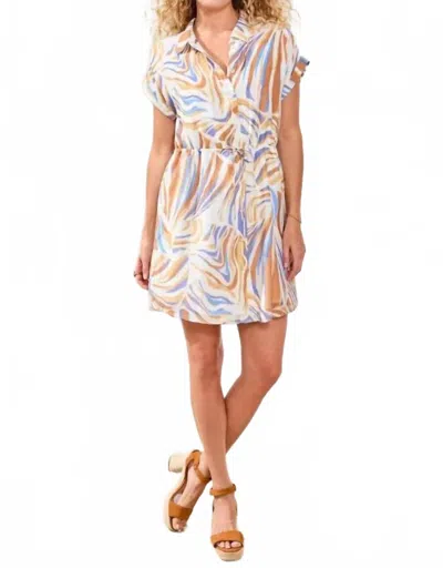 Tribal Lisa Lined Shirt Dress With Waist Drawcord In Multi