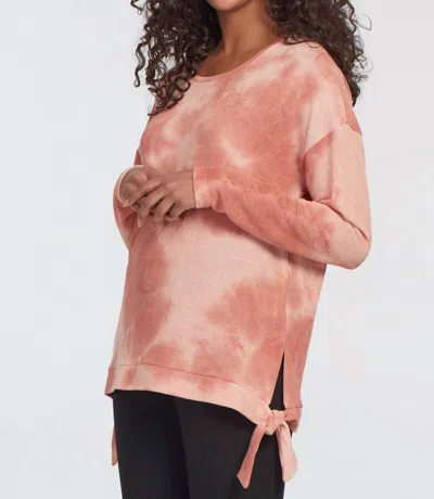 Tribal Lizzy Tie Dye Side Tie Top In Ginger In Pink