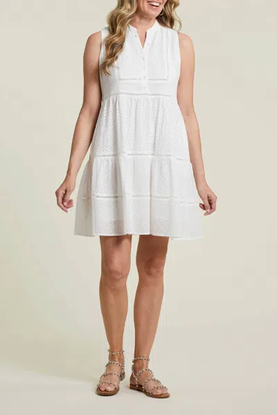 Tribal Lola Lined Sleeveless Dress In White