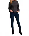 Tribal Long Puff Sleeve Oversized Sweater In Black In Black