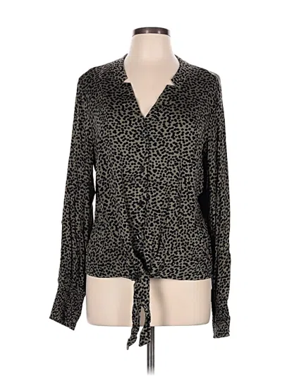 Pre-owned Tribal Long Sleeve Blouse In Black