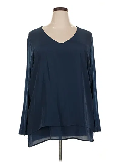 Pre-owned Tribal Long Sleeve Blouse In Blue