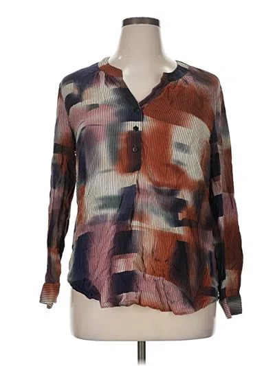 Pre-owned Tribal Long Sleeve Blouse In Brown