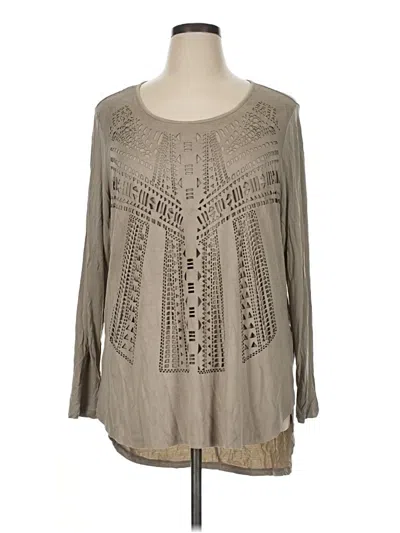 Pre-owned Tribal Long Sleeve Blouse In Gray