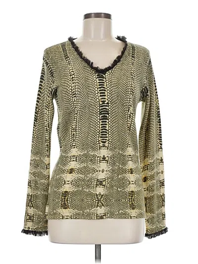 Pre-owned Tribal Long Sleeve Blouse In Green