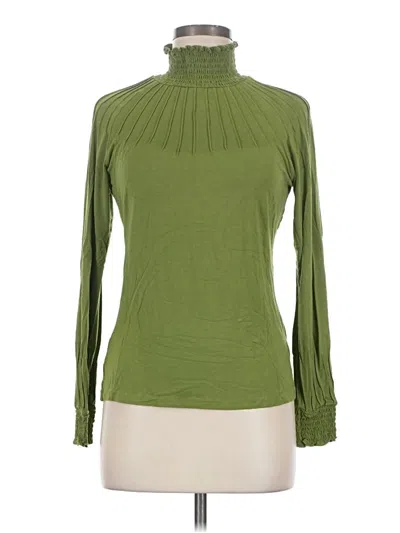 Pre-owned Tribal Long Sleeve Blouse In Green