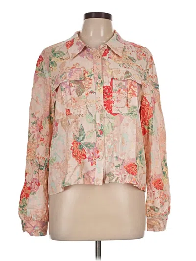 Pre-owned Tribal Long Sleeve Blouse In Pink