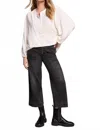 Tribal Long Sleeve Blouse With Folded Hem In Eggshell-1397 In Gray