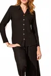 Tribal Long Sleeve Button Down Knit Shirt In Black In Black