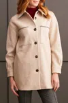 Tribal Long Sleeve Button Front Coat In Heather Tan