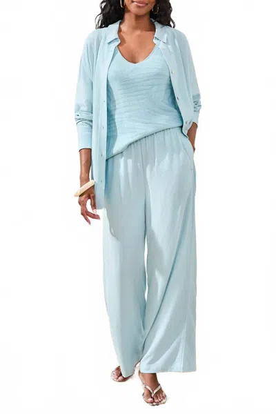 Tribal Long Sleeve Button Front Shirt With Back Placket In Ltaquasky-3332 In Blue