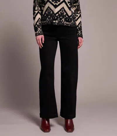 Tribal Long Sleeve Crew Neck Sweater In Black