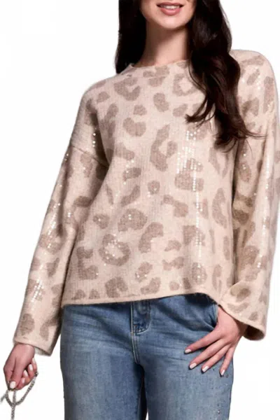 Tribal Long Sleeve Crew Neck Sweater In Sandstone In Neutral