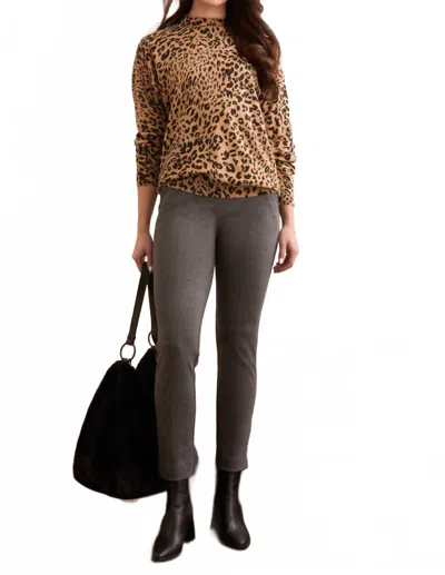 Tribal Long Sleeve Funnel Neck Sweater In Ice Latte In Brown