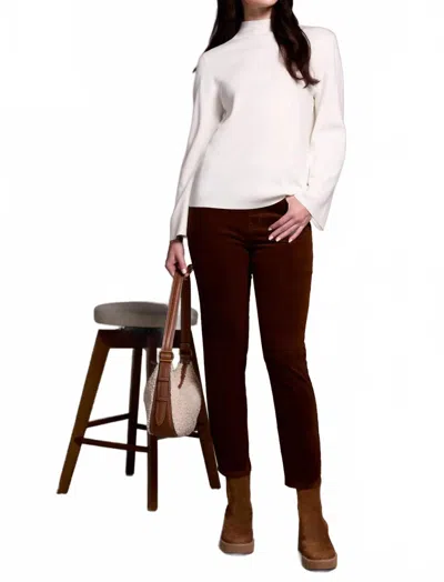 Tribal Long Sleeve Funnelneck Sweater In Cream In White