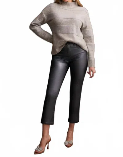 Tribal Long Sleeve Mock Neck Sweater In Grey Mix In Black