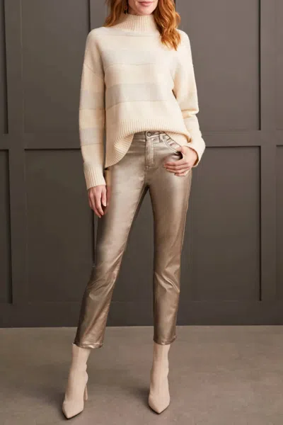 Tribal Long Sleeve Mock Neck Sweater In Moonstone In Pink