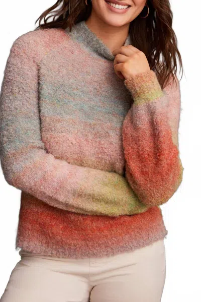 Tribal Long Sleeve Mock Neck Sweater In Orchid In Purple
