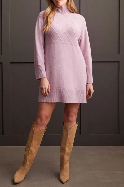 Tribal Long Sleeve Mock Sweater Dress In Orchid In Pink