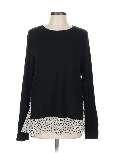 Pre-owned Tribal Long Sleeve Top Black Crew Neck Tops