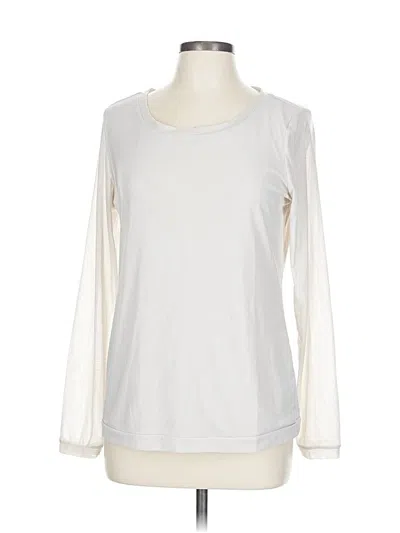Pre-owned Tribal Long Sleeve Top Ivory Crew Neck Tops In White