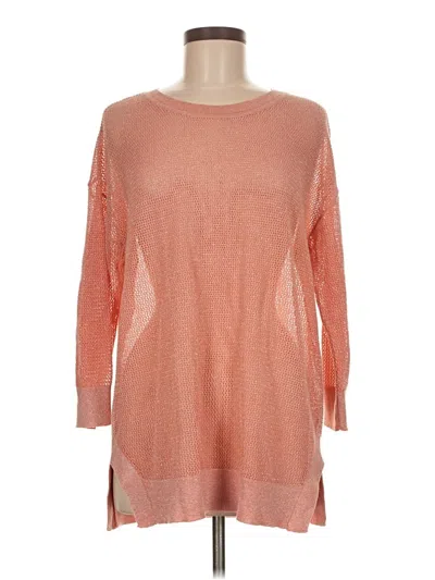 Pre-owned Tribal Long Sleeve Top Orange Boatneck Tops