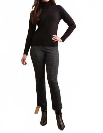 Tribal Long Sleeve Turtle Neck Sweater In Black