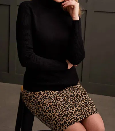 Tribal Long Sleeve Turtleneck Sweater In Black