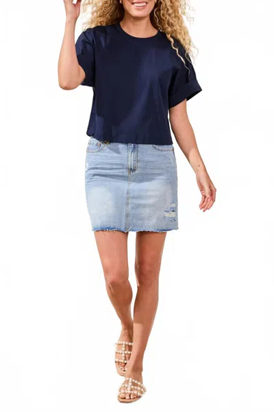 Tribal Mercer Short Sleeve Tee In Bluemare In Multi