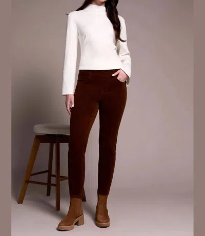 Tribal Micro Cord Audrey Slim Ankle Pant In Dark Anise In Brown