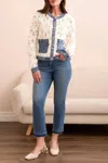 Tribal Mix Media Crochet Jacket In Eggshell In White