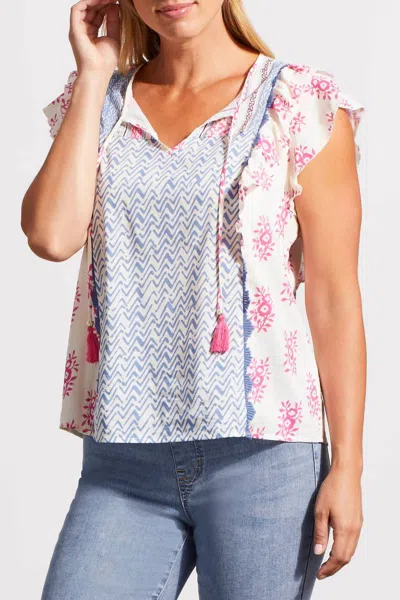 Tribal Mixed Print Blouse In Multi-colored
