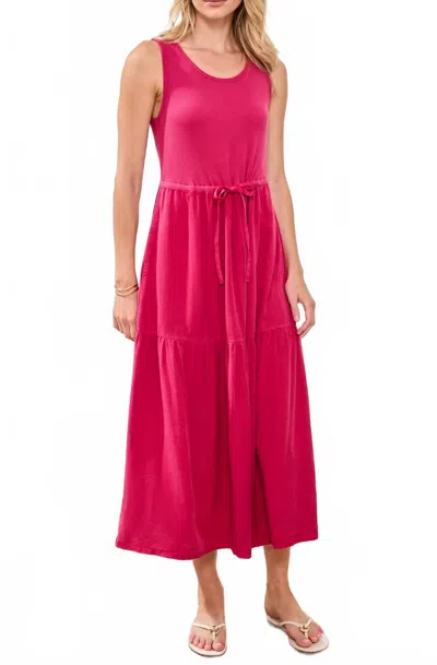 Tribal Mixmedia Sleeveless Boatneck Dress In Gardenia In Pink