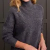 Tribal Mock Neck Sweater In Charcoal