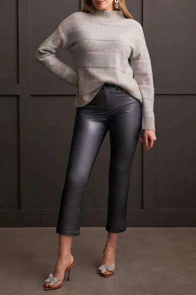 Tribal Mock Neck Sweater In Grey Mix In Multi