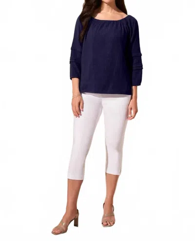 Tribal Nautical Boatneck Blouse In Blue