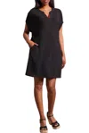 Tribal Shift Mini Dress With Pockets In Black In Black