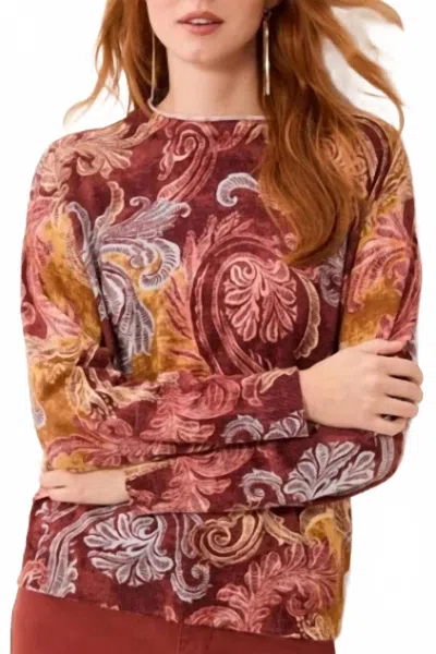 Tribal Paisley Harmony Lightweight Sweater In Henna In Brown