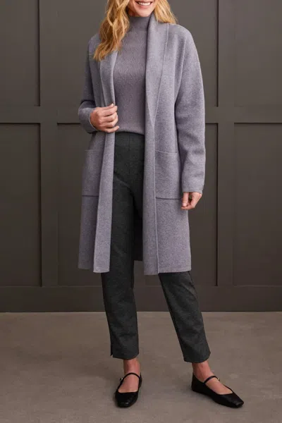 Tribal Patch Pockets Coatigan In Heather Charcoal In Gray